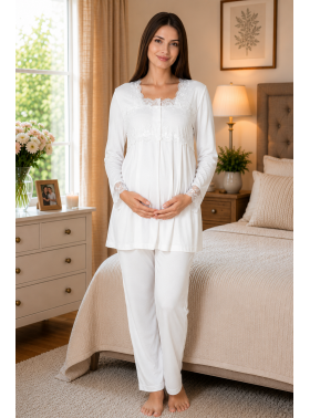 Effortt 2403 Ekru Lohusa Pijama Takım